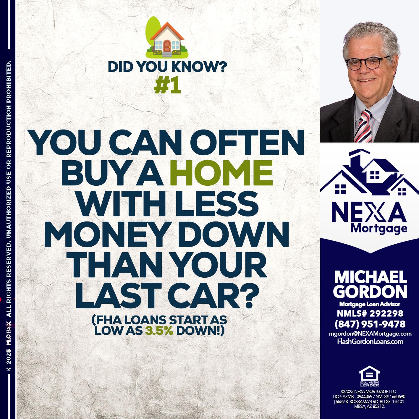 DID YOU KNOW #1 - Michael Gordon -Mortgage Loan Advisor