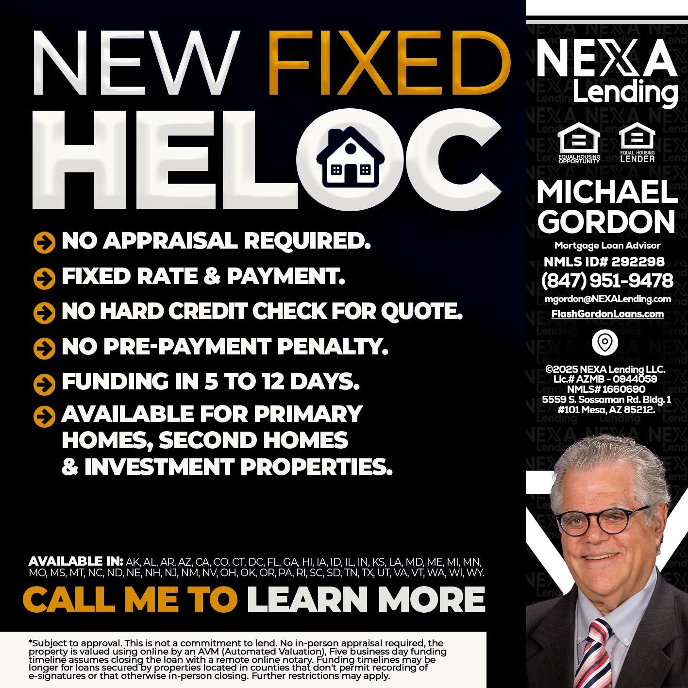 HELOC - Michael Gordon -Mortgage Loan Advisor