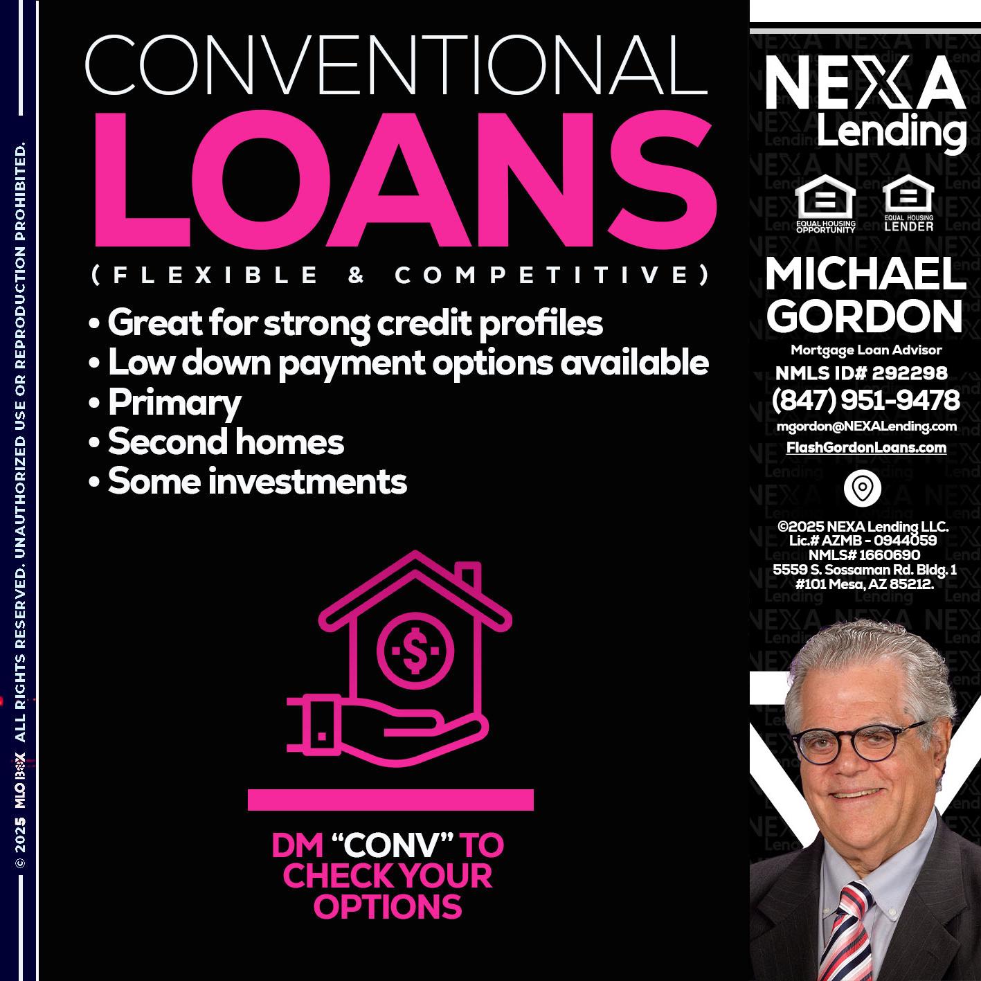 CONVENTIONAL LOANS - Michael Gordon -Mortgage Loan Advisor