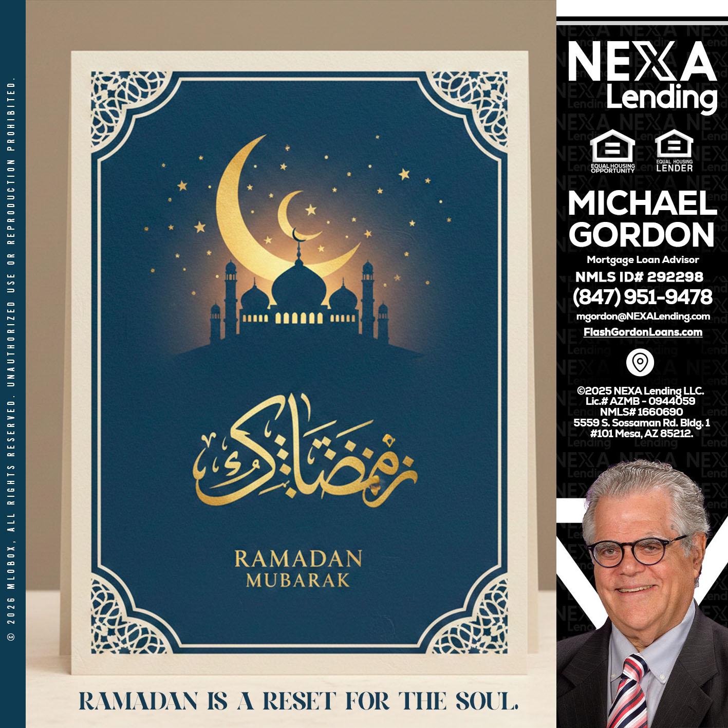 HAPPY RAMADAN - Michael Gordon -Mortgage Loan Advisor