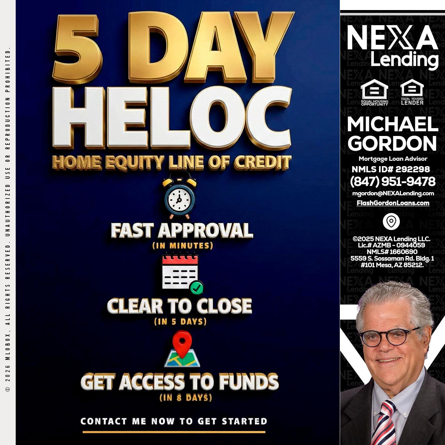 5 day hello - Michael Gordon -Mortgage Loan Advisor