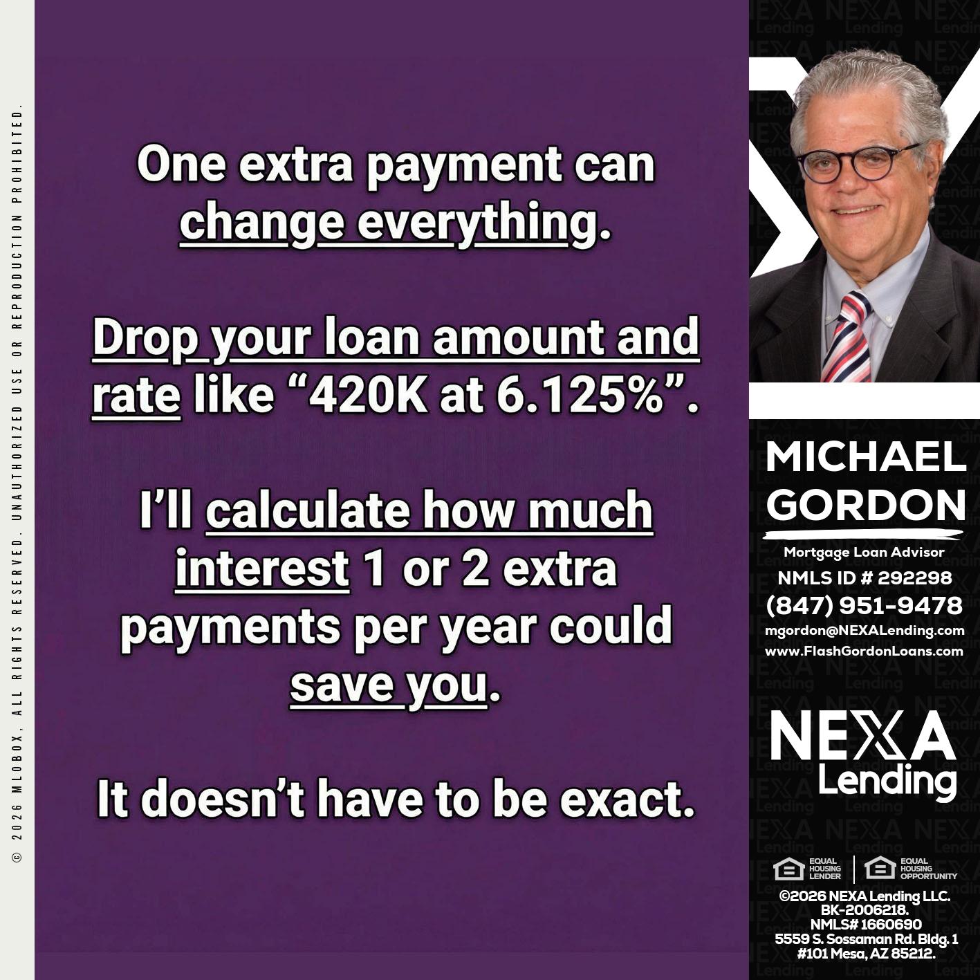 ONE EXTRA - Michael Gordon -Mortgage Loan Advisor