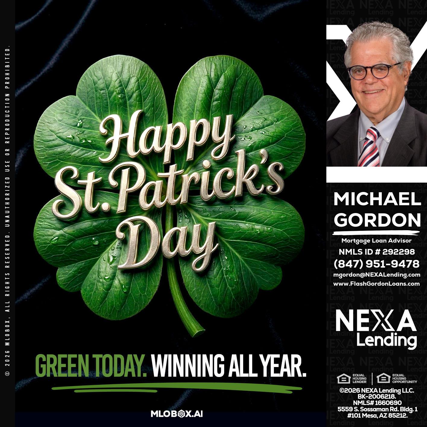 happy st. Patricks day - Michael Gordon -Mortgage Loan Advisor
