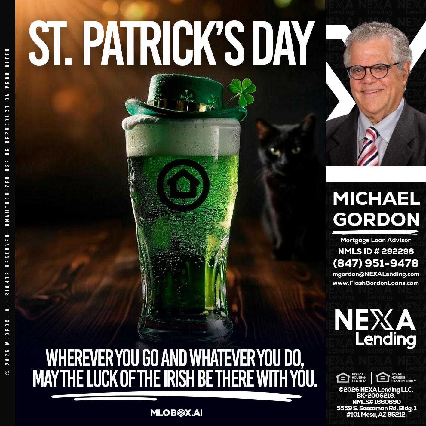 st. Patricks day - Michael Gordon -Mortgage Loan Advisor