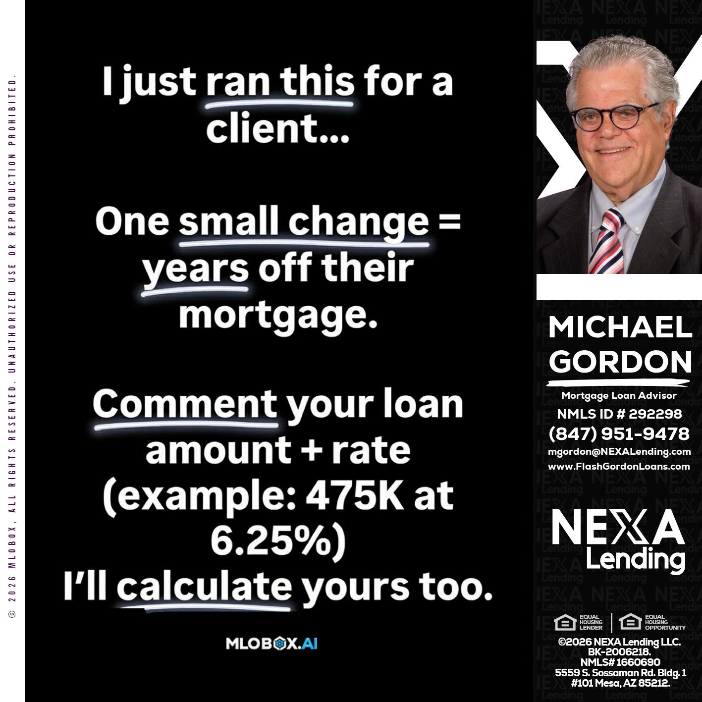 I JUST RAN - Michael Gordon -Mortgage Loan Advisor