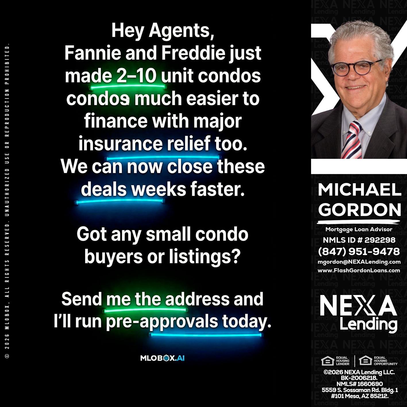 HEY AGENTS - Michael Gordon -Mortgage Loan Advisor