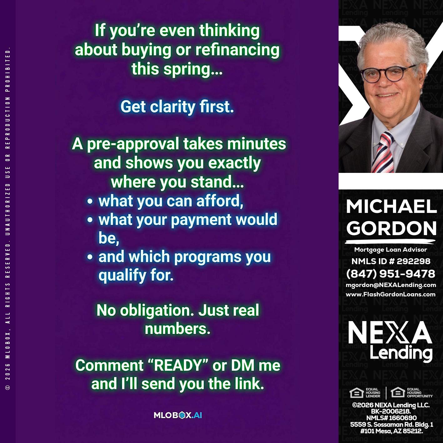 IF YOU THINKING - Michael Gordon -Mortgage Loan Advisor