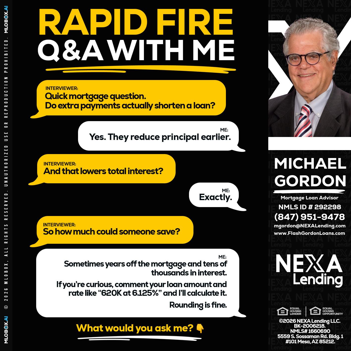 RAPID FIRE QA - Michael Gordon -Mortgage Loan Advisor