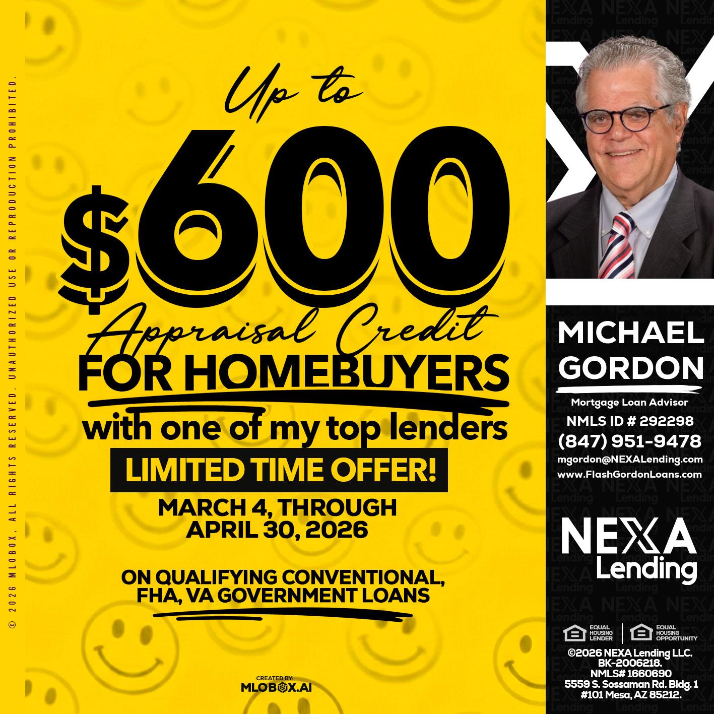 UP TO 600 - Michael Gordon -Mortgage Loan Advisor