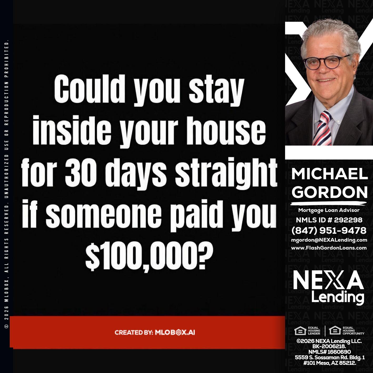 COULD YOU STAY - Michael Gordon -Mortgage Loan Advisor