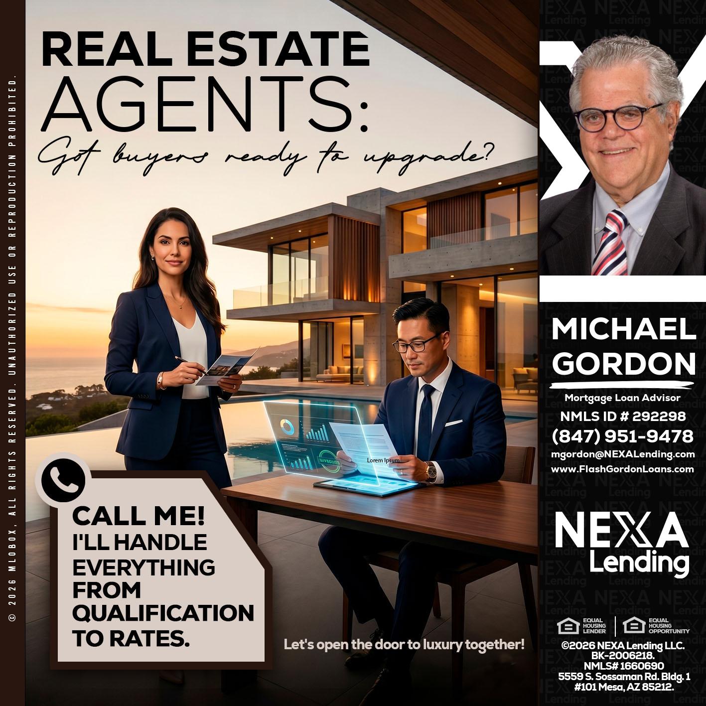 REAL ESTATE AGENTS - Michael Gordon -Mortgage Loan Advisor