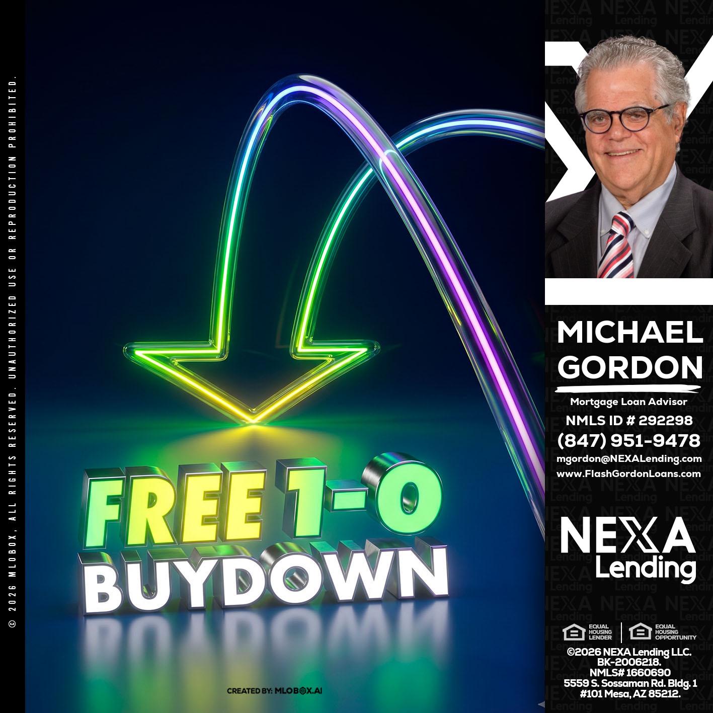FREE 1-0 BUYDOWN - Michael Gordon -Mortgage Loan Advisor