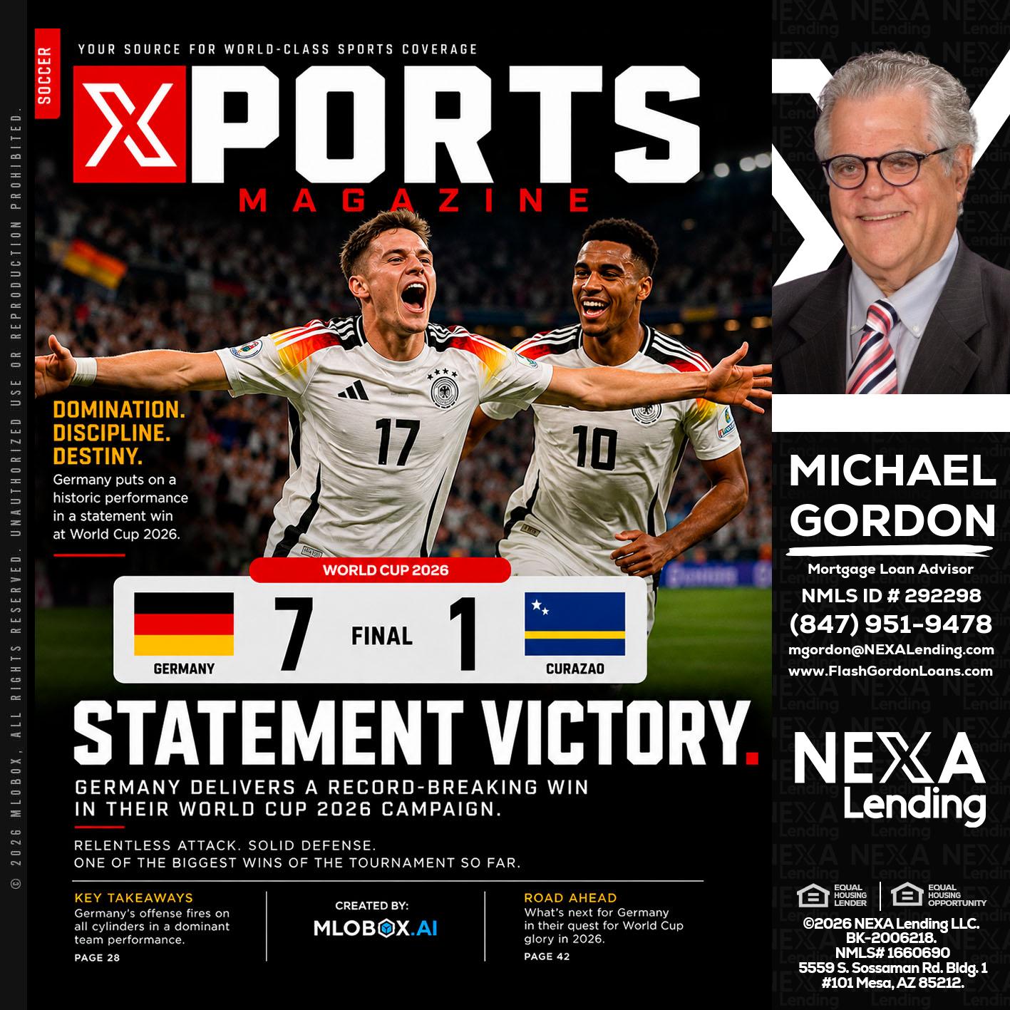 GERMANY VS CURASSAO (7-1) - Michael Gordon -Mortgage Loan Advisor