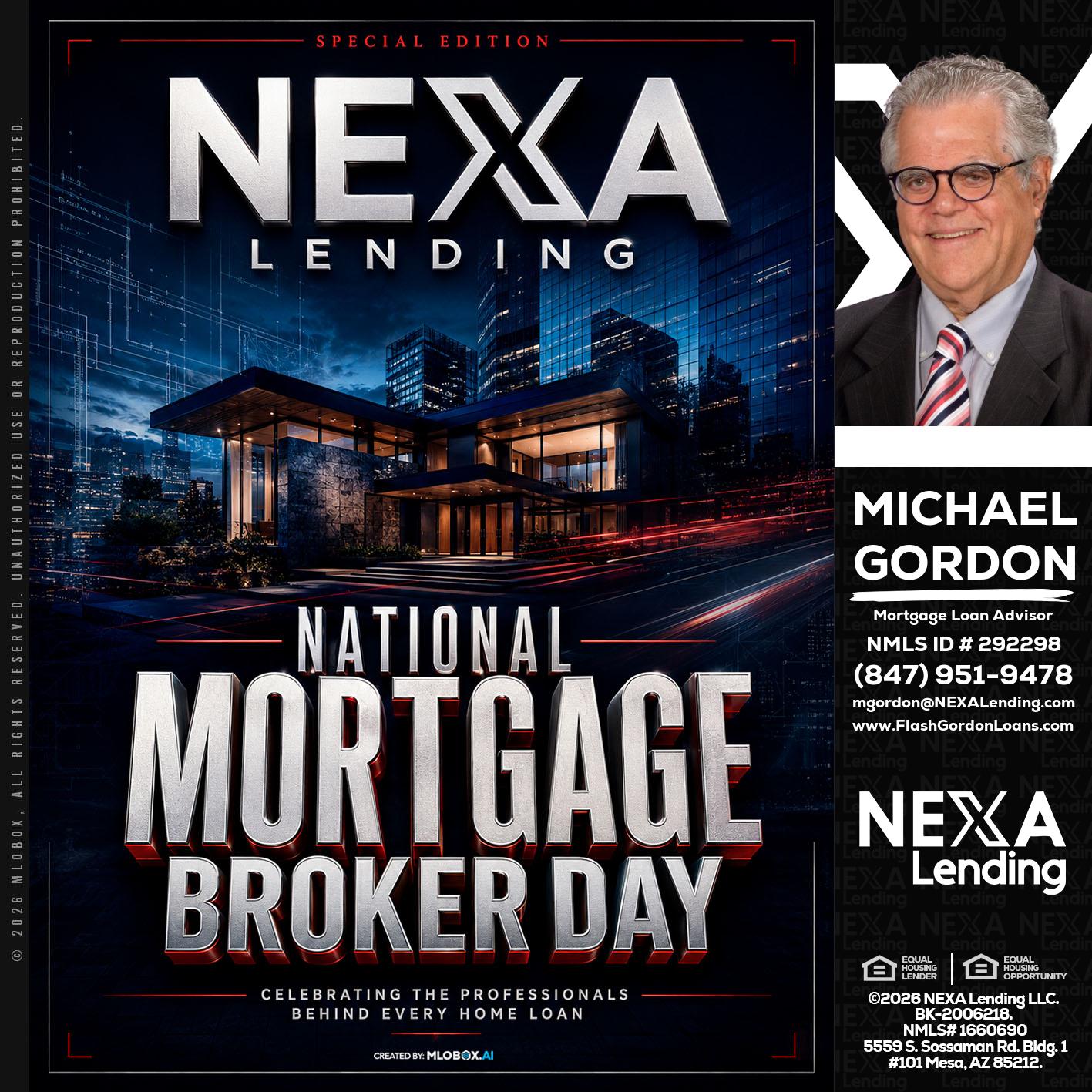 NATIONAL MORTGAGE BROKER DAY - Michael Gordon -Mortgage Loan Advisor