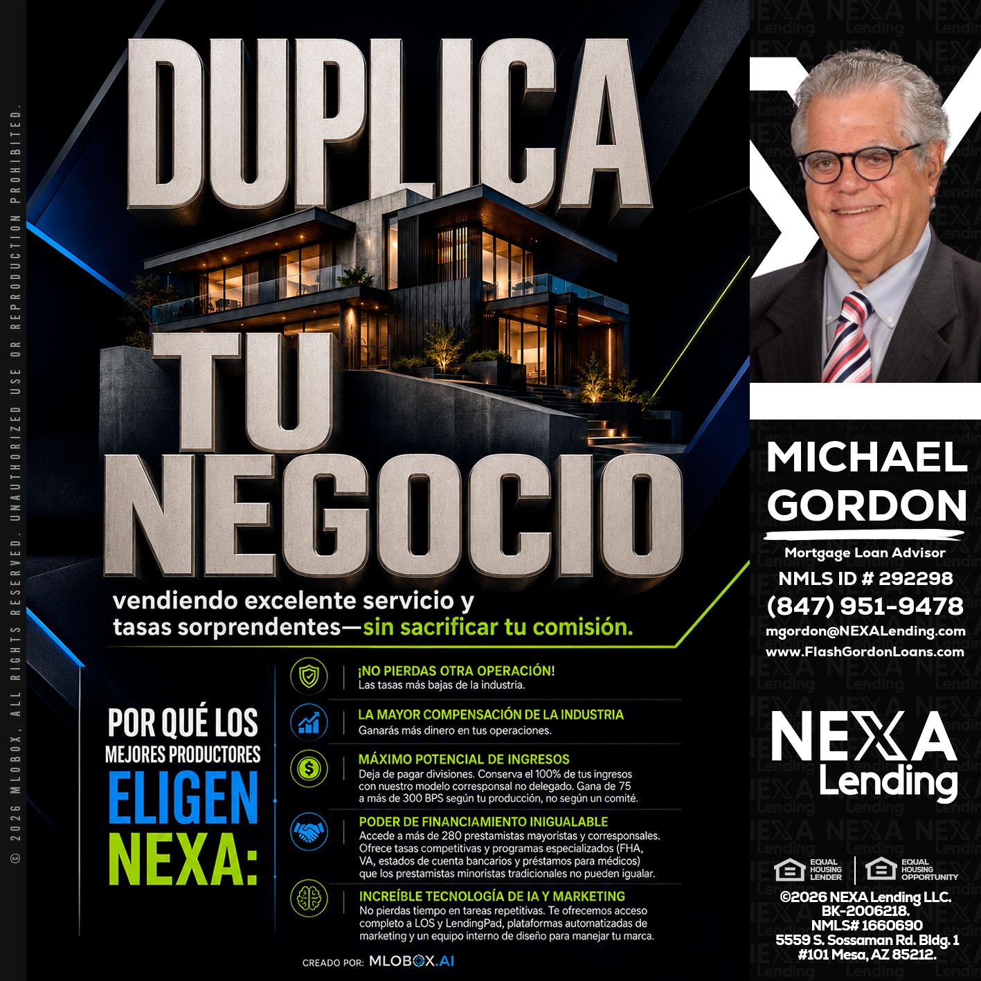 DUPLICA TU NEGOCIO - Michael Gordon -Mortgage Loan Advisor