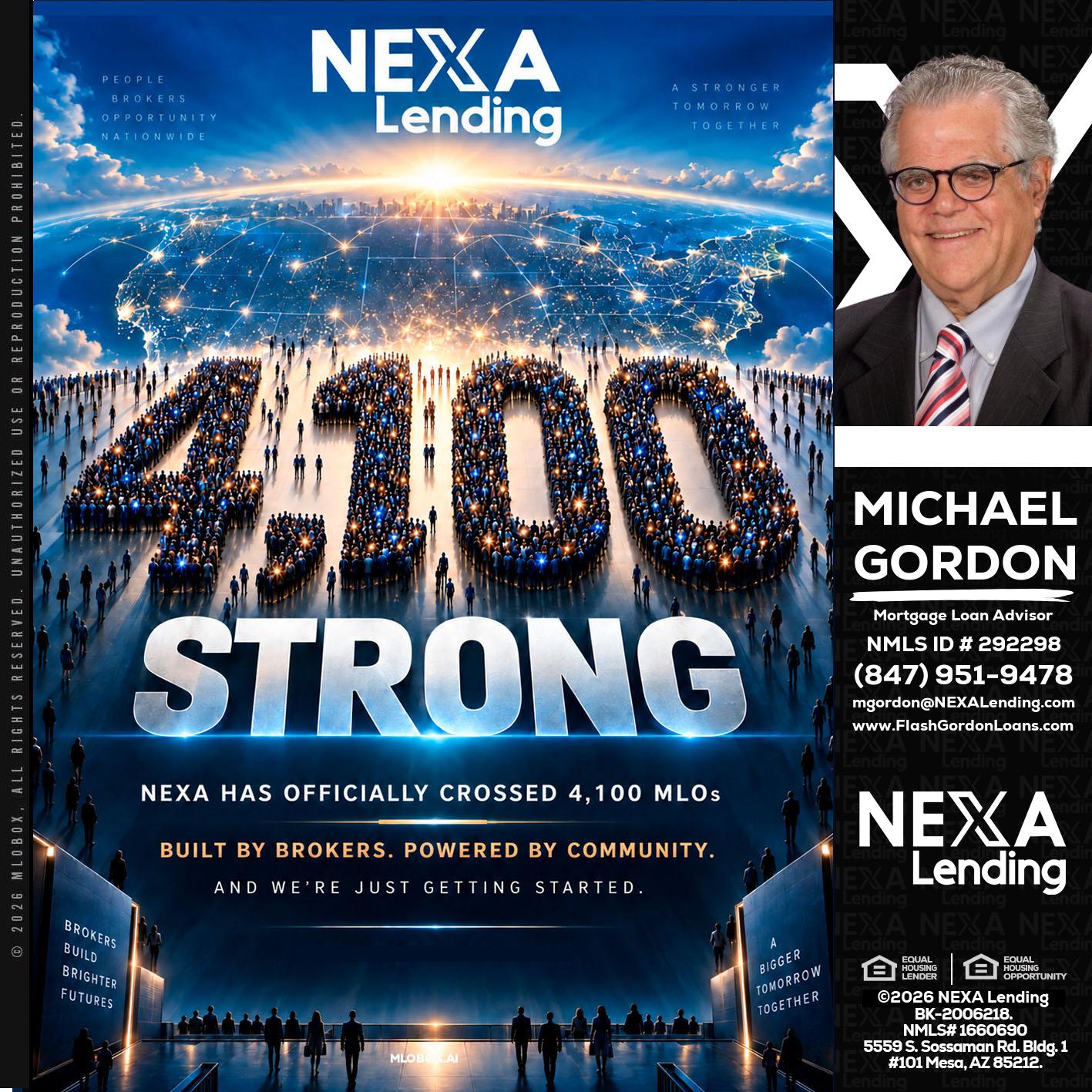 4,100 MLOs - Michael Gordon -Mortgage Loan Advisor